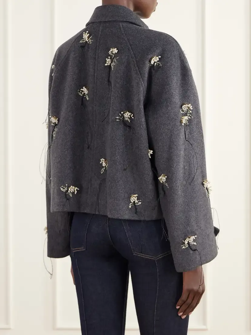 Simkhai Katya Bead-embellished Embriodered Wool-blend Felt Jacket | Thumbnail 4