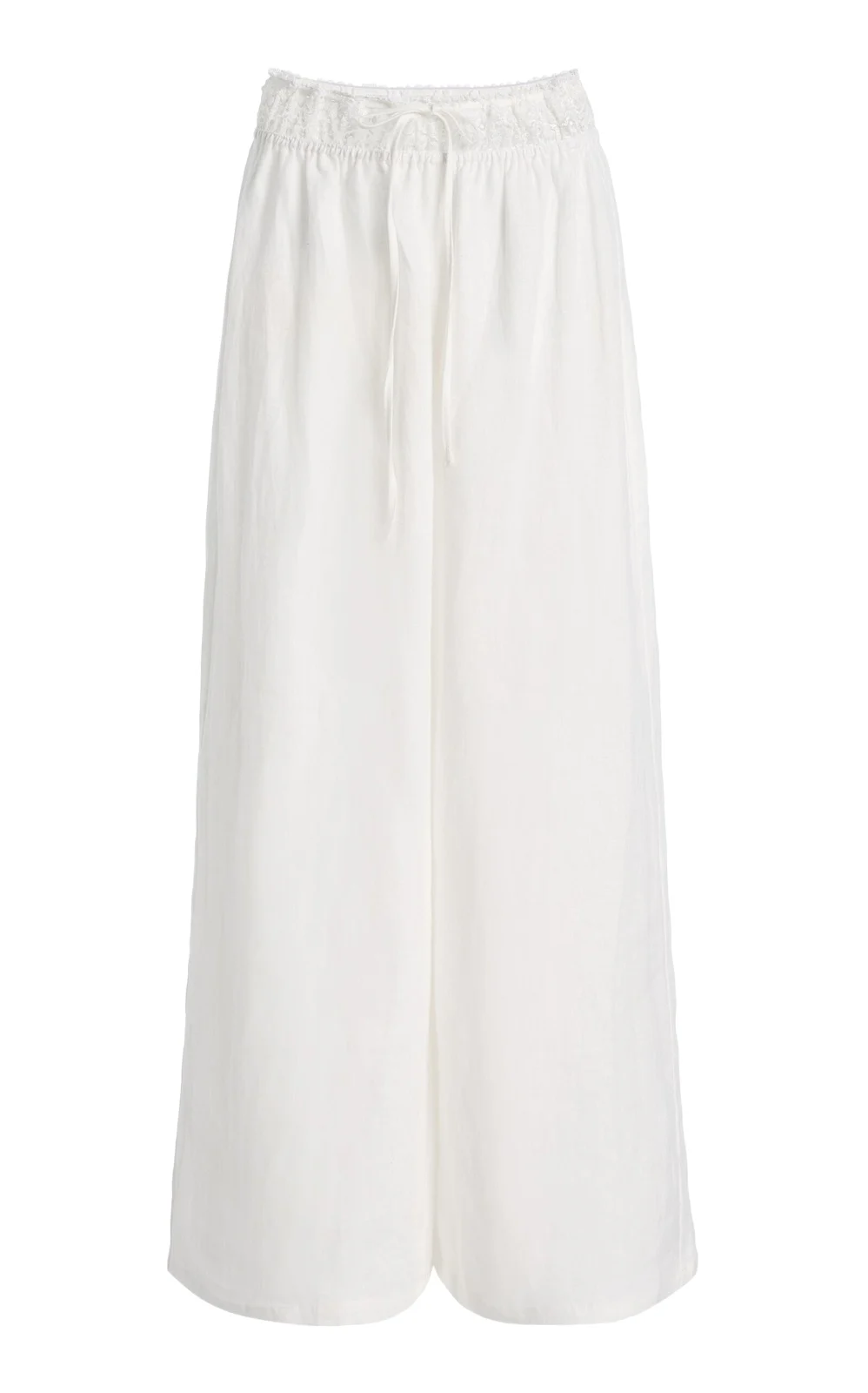 ELCE Elio Crochet-Detailed Linen Wide-Leg Pants