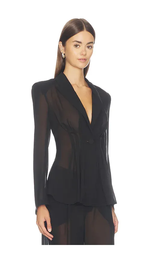 L'Agence Rouvier Sheer Pleated Blazer | Thumbnail 2 L'Agence Rouvier Sheer Pleated Blazer | Thumbnail 2