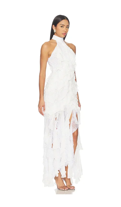 PatBo Bianca Lace Halter Gown With Layers | Thumbnail 2 PatBo Bianca Lace Halter Gown With Layers | Thumbnail 2