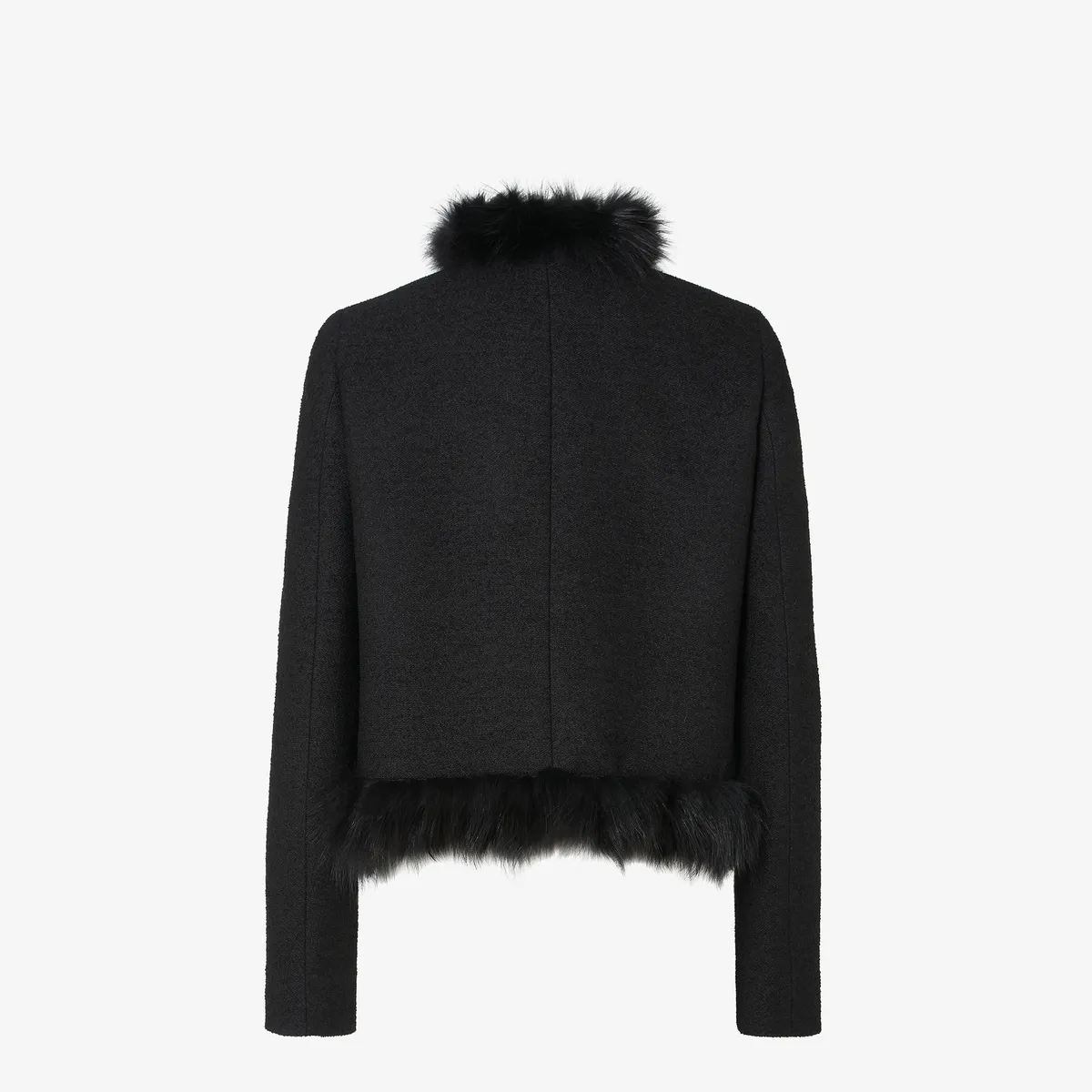 Fendi Jacket Black wool and fox fur blouson | Thumbnail 3