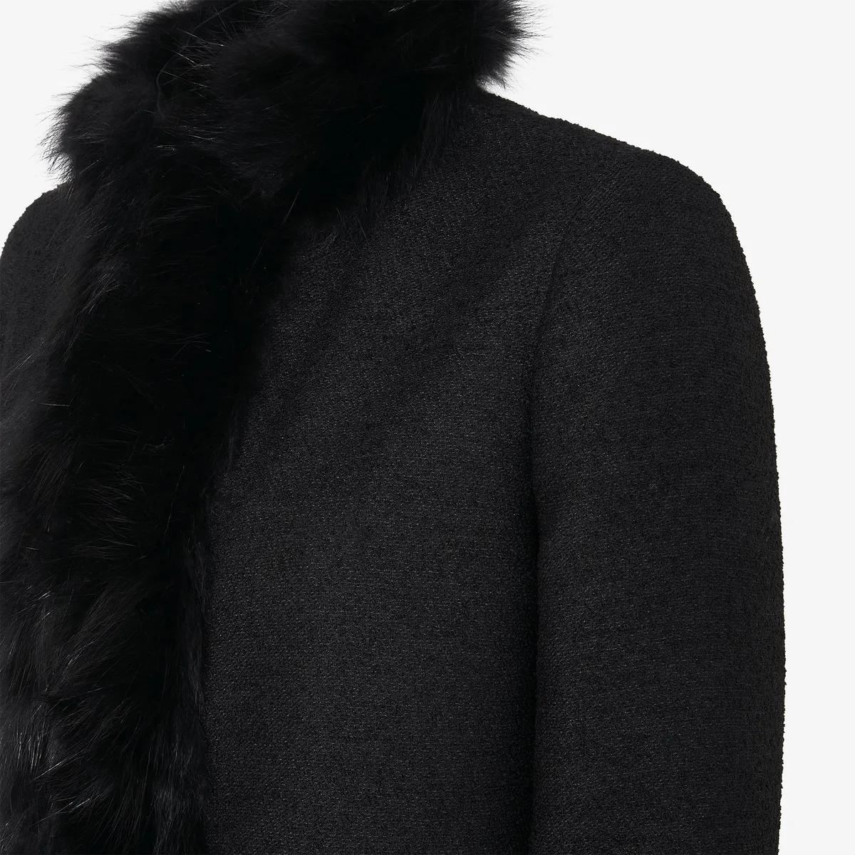 Fendi Jacket Black wool and fox fur blouson | Thumbnail 4