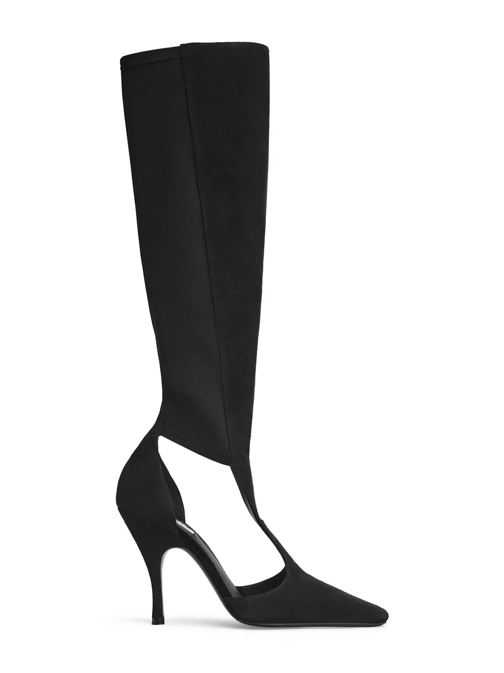Cut Out Knee Boots In Suede