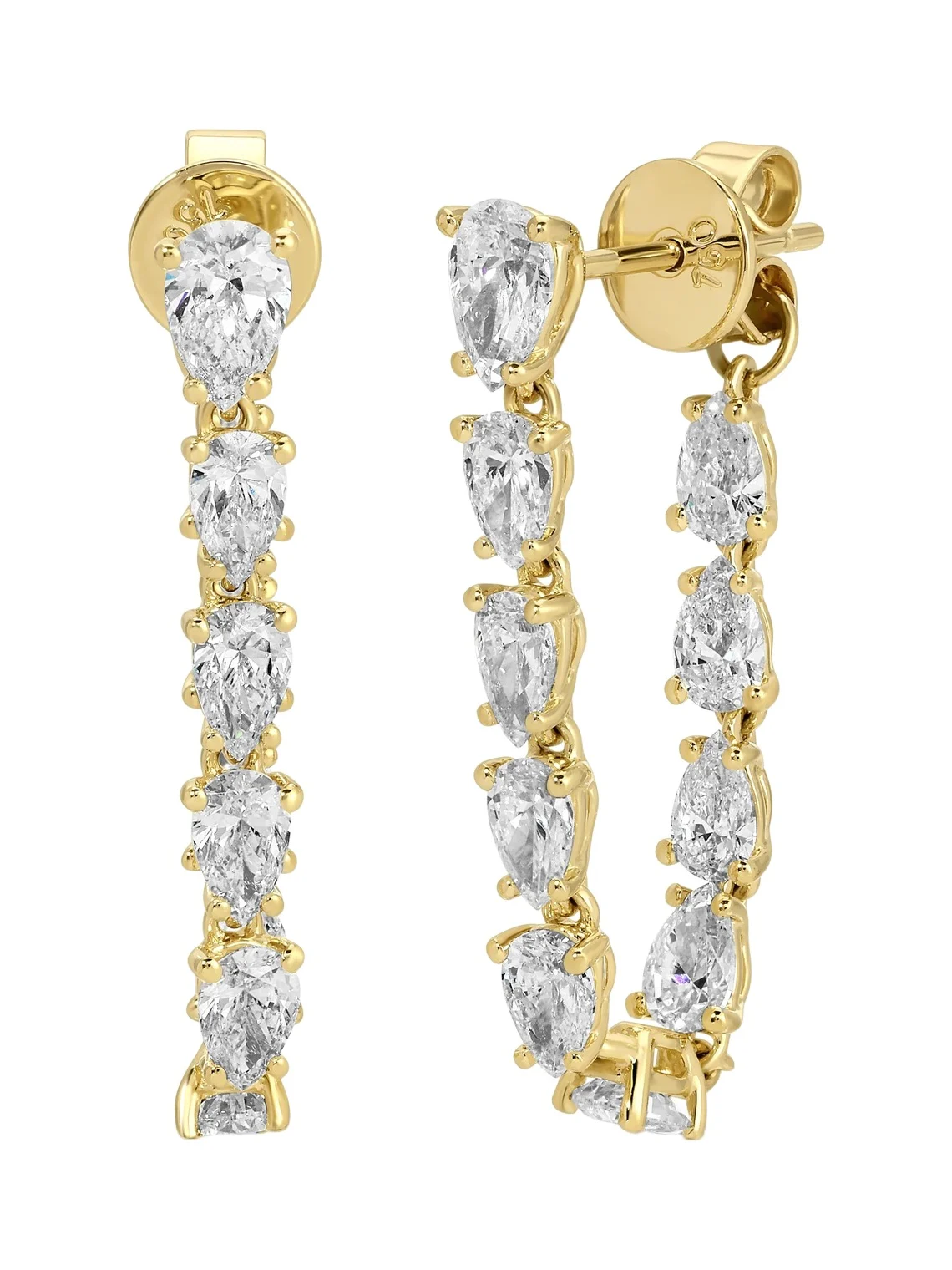 Anita Ko CARO PEAR DIAMOND DROP LOOP EARRINGS