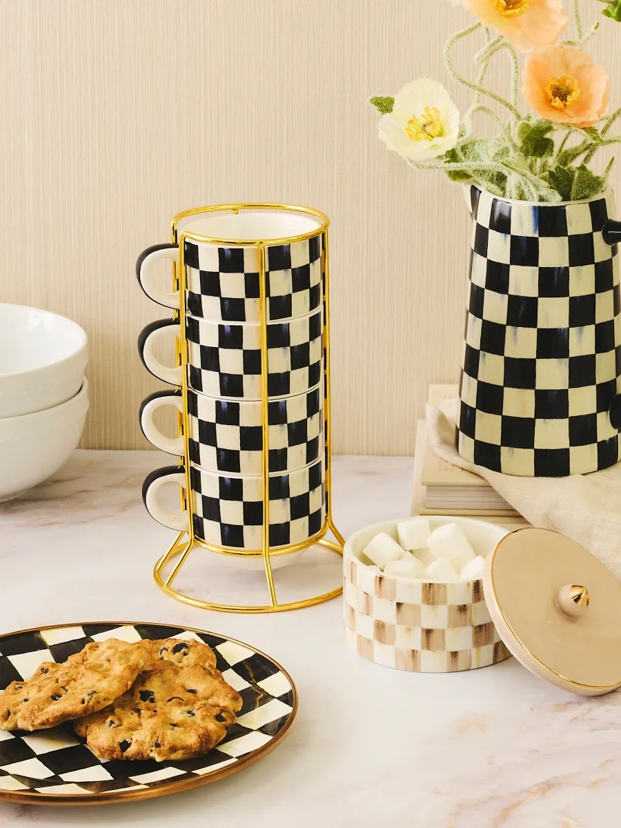 MacKenzie-Childs Courtly Check 4-Piece Cup Set | Thumbnail 3 MacKenzie-Childs Courtly Check 4-Piece Cup Set | Thumbnail 3