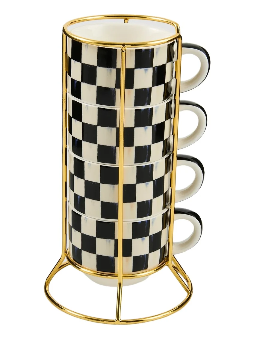 Courtly Check 4-Piece Cup Set
