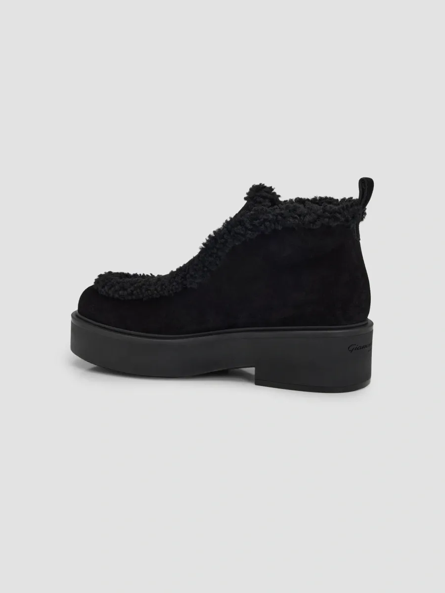 Gianvito Rossi Women's 20MM Suede & Shearling Ankle Boots | Thumbnail 4 Gianvito Rossi Women's 20MM Suede & Shearling Ankle Boots | Thumbnail 4
