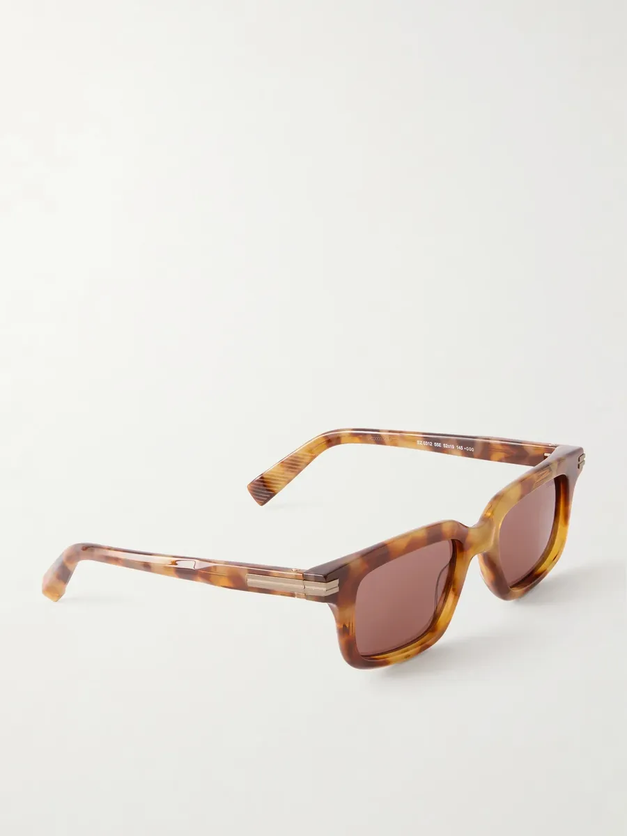 Zegna Square-Frame Tortoiseshell Acetate Sunglasses - Men | Thumbnail 4