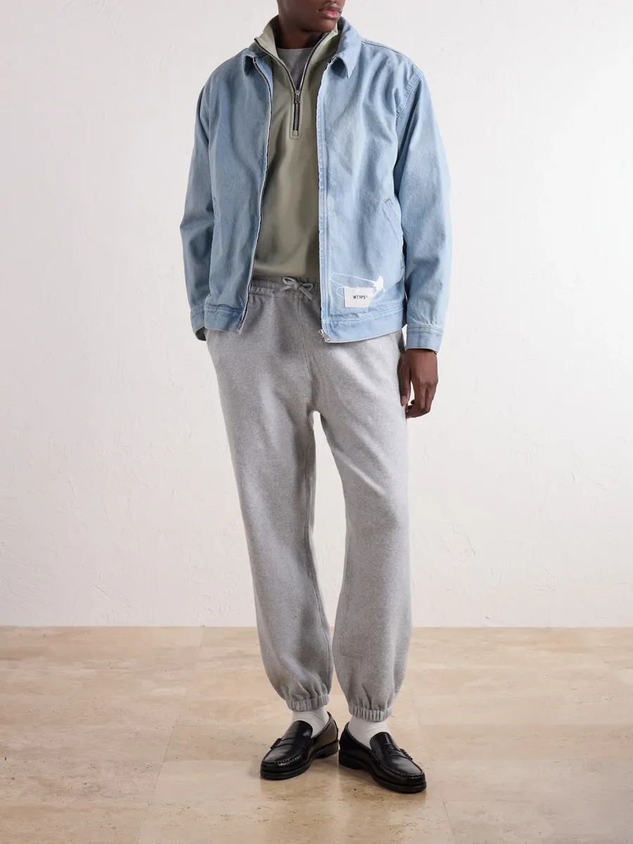 WTAPS Tapered Logo-Embroidered Cotton-Blend Jersey Sweatpants - Men | Thumbnail 2 WTAPS Tapered Logo-Embroidered Cotton-Blend Jersey Sweatpants - Men | Thumbnail 2
