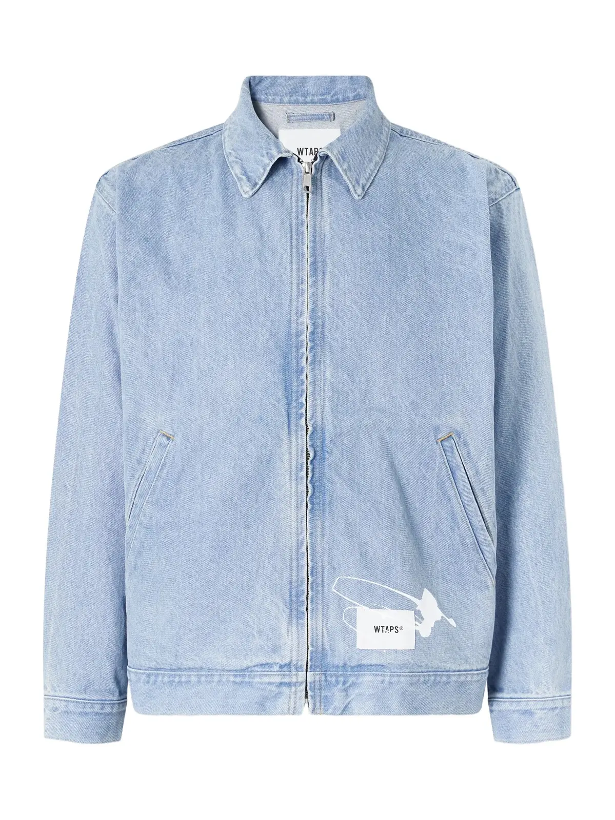 WTAPS Wrecker Logo-Appliquéd Paint-Splattered Denim Jacket - Men