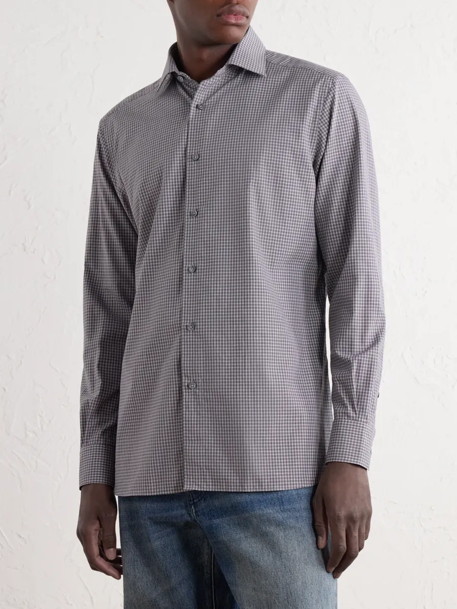 Zegna Centoquaranta Checked Cotton-Twill Shirt - Men | Thumbnail 3 Zegna Centoquaranta Checked Cotton-Twill Shirt - Men | Thumbnail 3