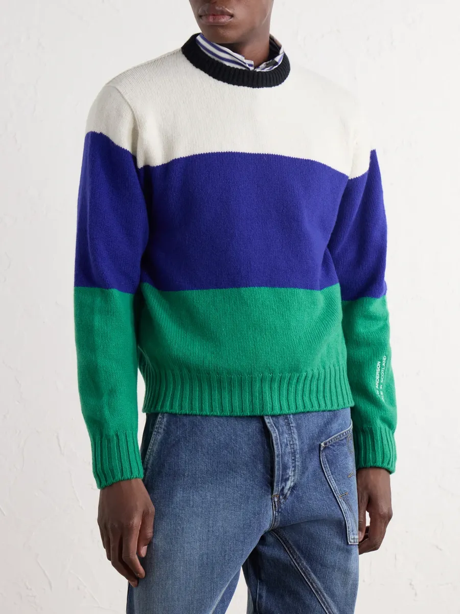 JW Anderson Striped Wool Sweater - Men | Thumbnail 3