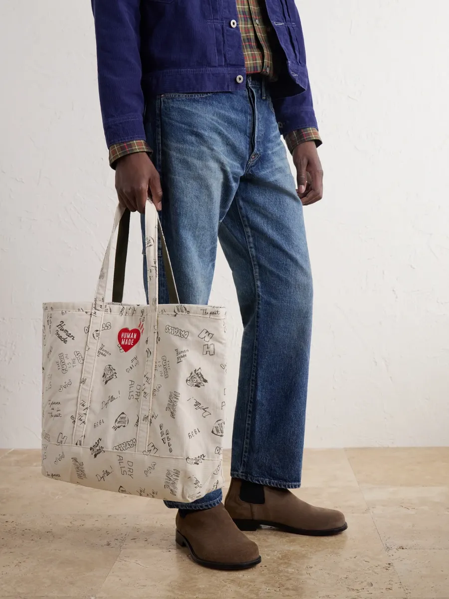 Human Made Logo-Embroidered Printed Cotton-Corduroy Tote Bag - Men | Thumbnail 2