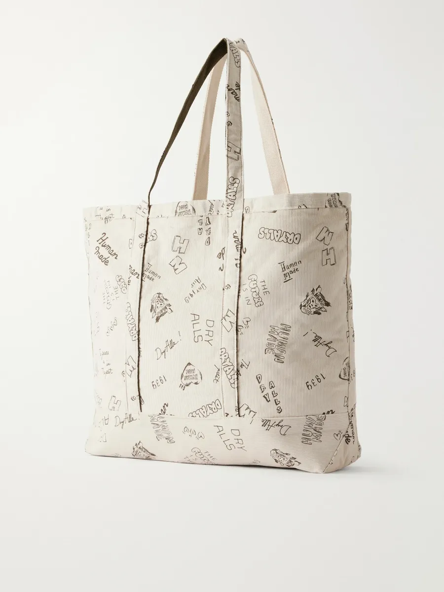 Human Made Logo-Embroidered Printed Cotton-Corduroy Tote Bag - Men | Thumbnail 4