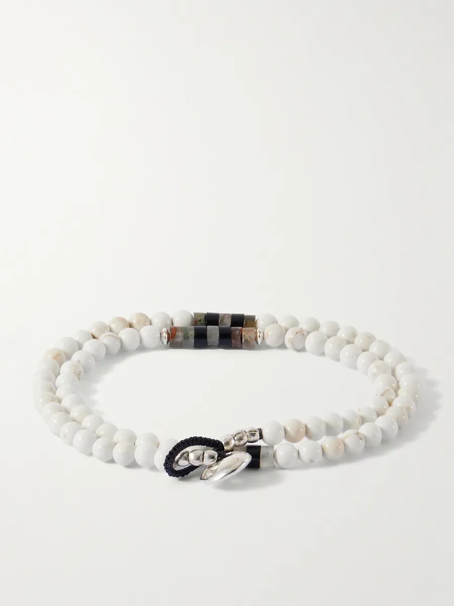 Mikia Sterling Silver Magnesite Bracelet - Men | Thumbnail 3 Mikia Sterling Silver Magnesite Bracelet - Men | Thumbnail 3