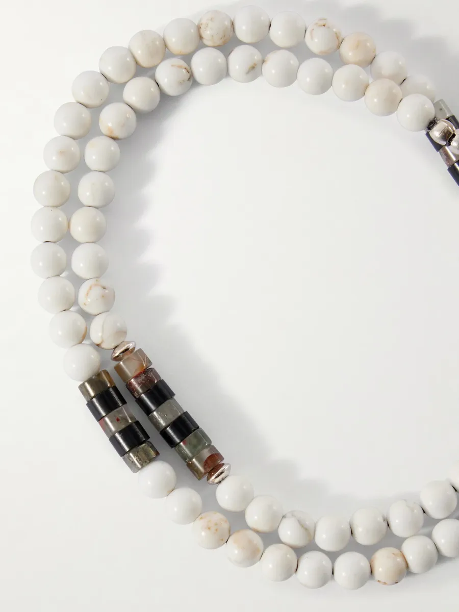 Mikia Sterling Silver Magnesite Bracelet - Men | Thumbnail 4 Mikia Sterling Silver Magnesite Bracelet - Men | Thumbnail 4