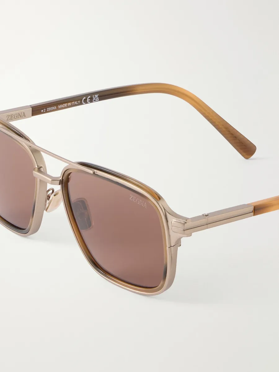Zegna Aviator-Style Acetate and Titanium Sunglasses - Men | Thumbnail 3 Zegna Aviator-Style Acetate and Titanium Sunglasses - Men | Thumbnail 3