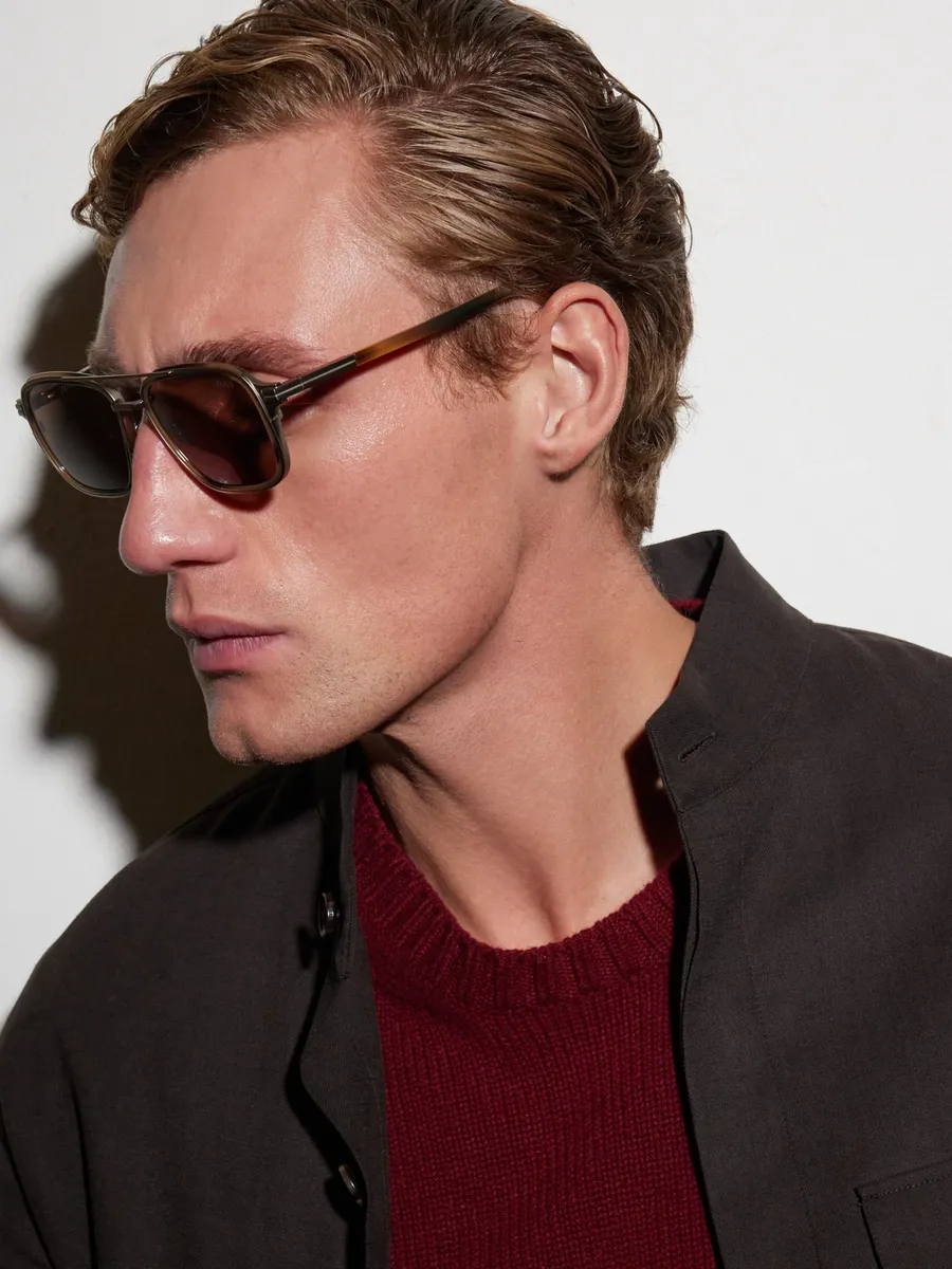Zegna Aviator-Style Acetate and Titanium Sunglasses - Men | Thumbnail 5 Zegna Aviator-Style Acetate and Titanium Sunglasses - Men | Thumbnail 5