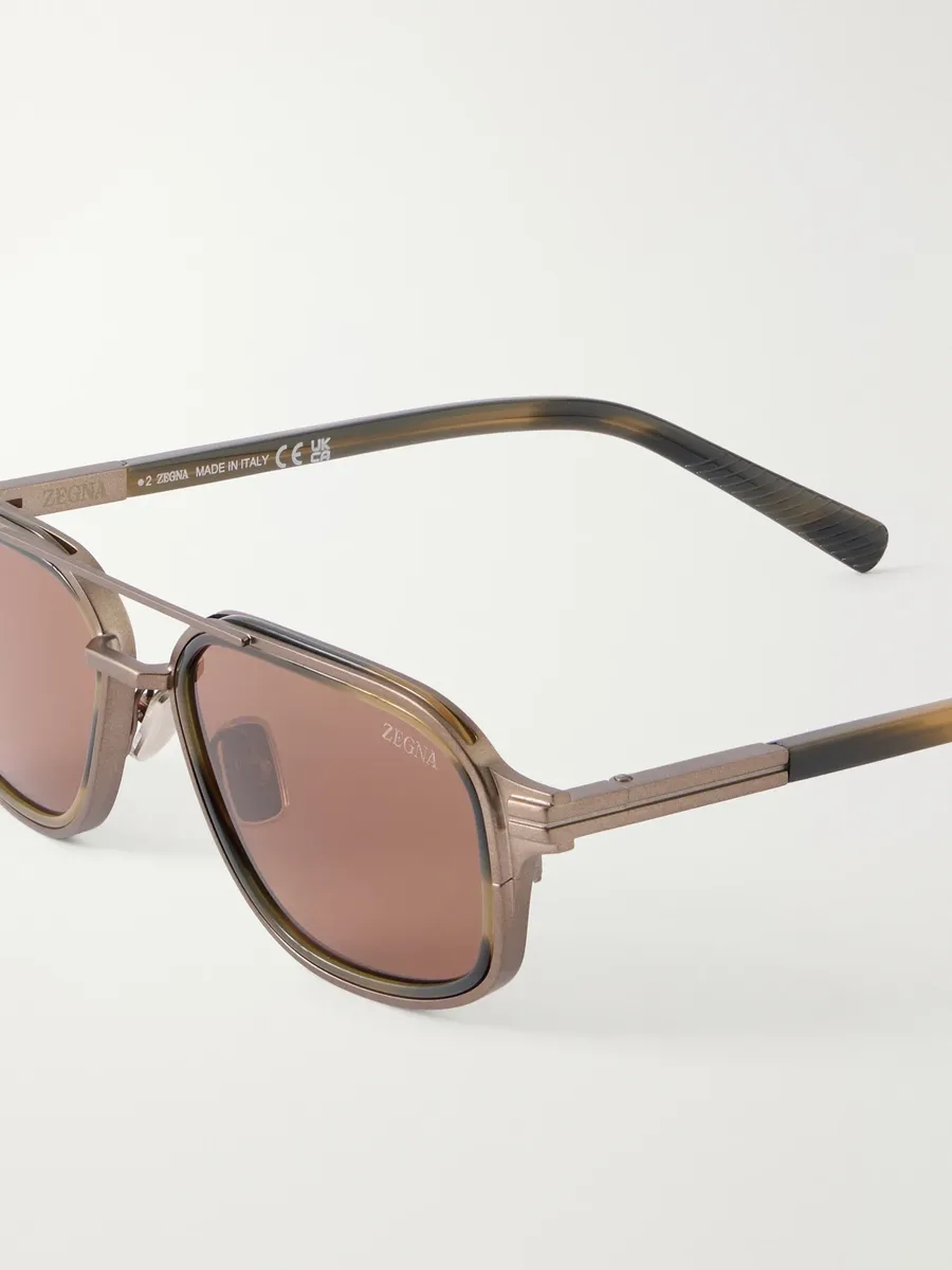 Zegna Aviator-Style Acetate and Titanium Sunglasses - Men | Thumbnail 3 Zegna Aviator-Style Acetate and Titanium Sunglasses - Men | Thumbnail 3