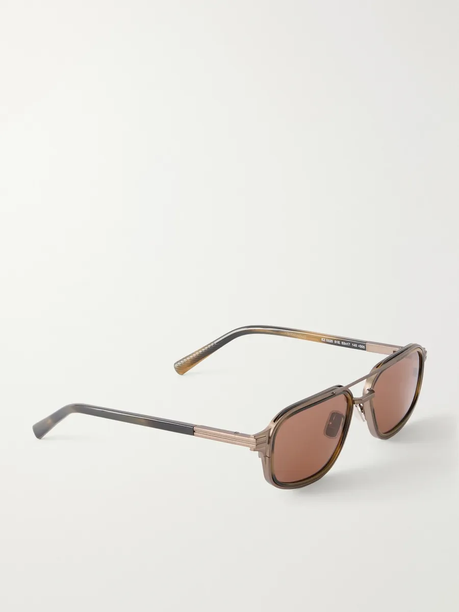 Zegna Aviator-Style Acetate and Titanium Sunglasses - Men | Thumbnail 4 Zegna Aviator-Style Acetate and Titanium Sunglasses - Men | Thumbnail 4