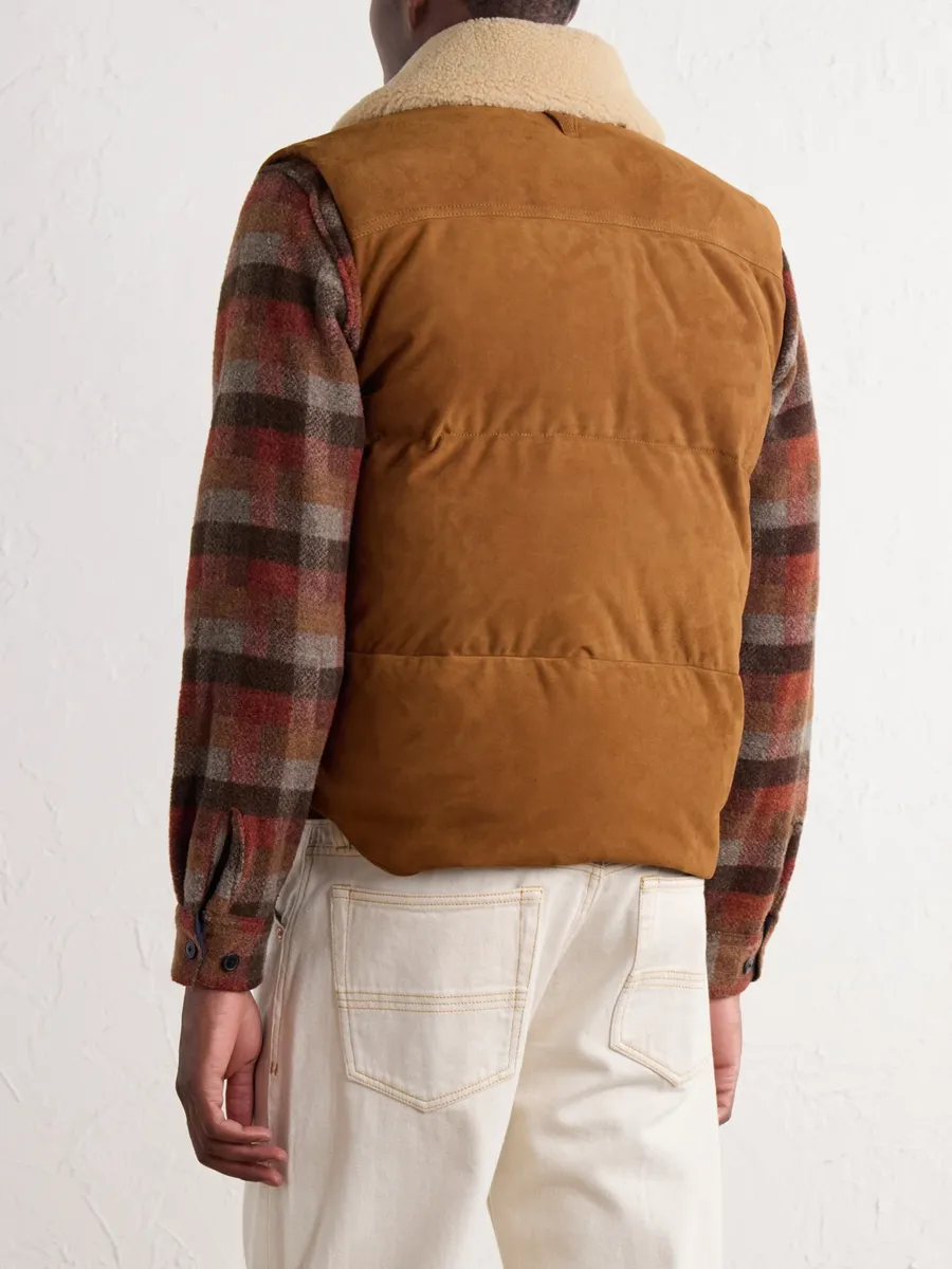 Valstar Shearling-Trimmed Suede Down Gilet - Men | Thumbnail 4