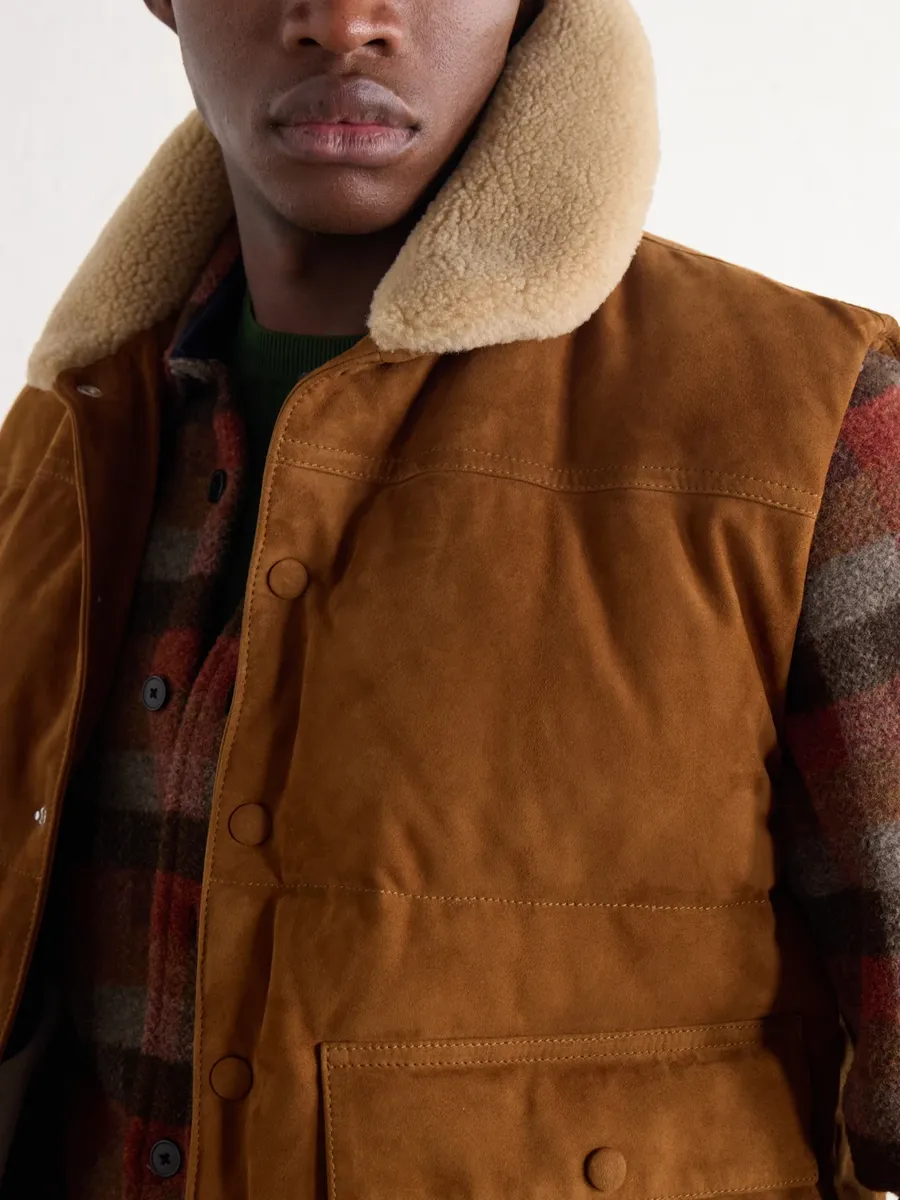 Valstar Shearling-Trimmed Suede Down Gilet - Men | Thumbnail 5