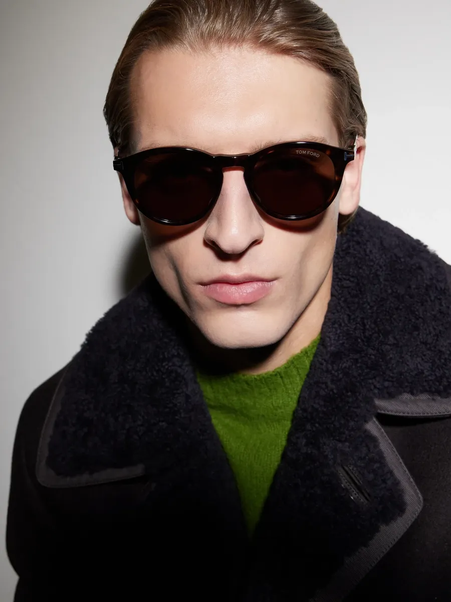 Tom Ford Olivier-02 Round-Frame Tortoiseshell Acetate Sunglasses - Men | Thumbnail 2 Tom Ford Olivier-02 Round-Frame Tortoiseshell Acetate Sunglasses - Men | Thumbnail 2
