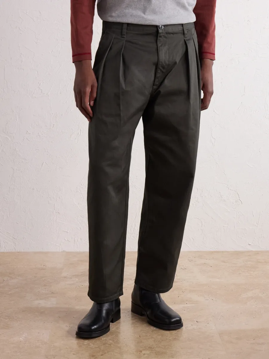WTAPS Straight-Leg Pleated Cotton-Twill Trousers - Men | Thumbnail 3