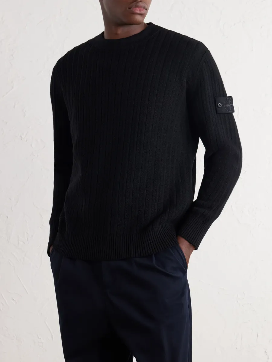 Stone Island GHOST Ribbed Wool and Cashmere-Blend Sweater - Men | Thumbnail 3 Stone Island GHOST Ribbed Wool and Cashmere-Blend Sweater - Men | Thumbnail 3