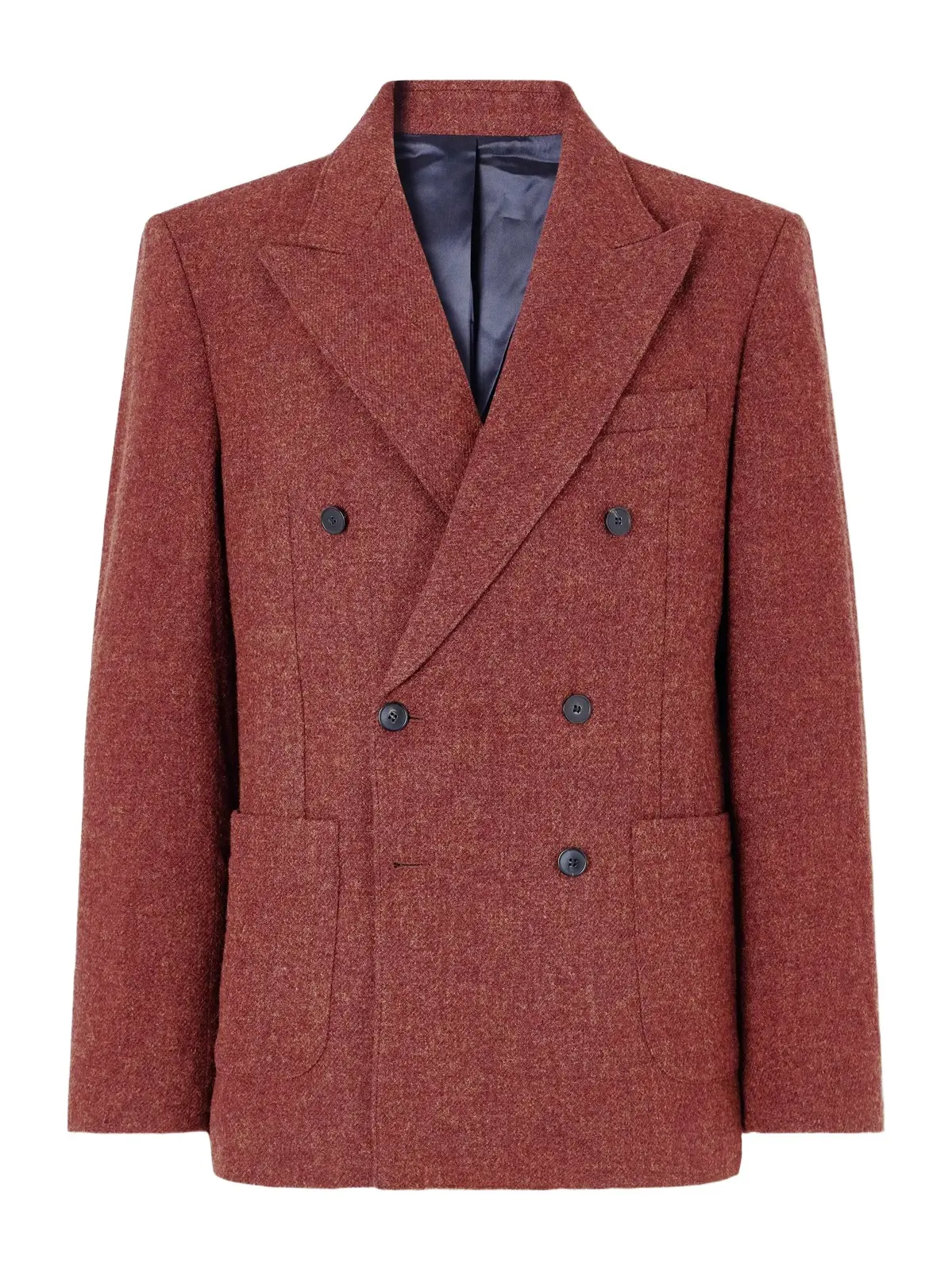 Portuguese Flannel Double-Breasted Wool-Tweed Blazer - Men