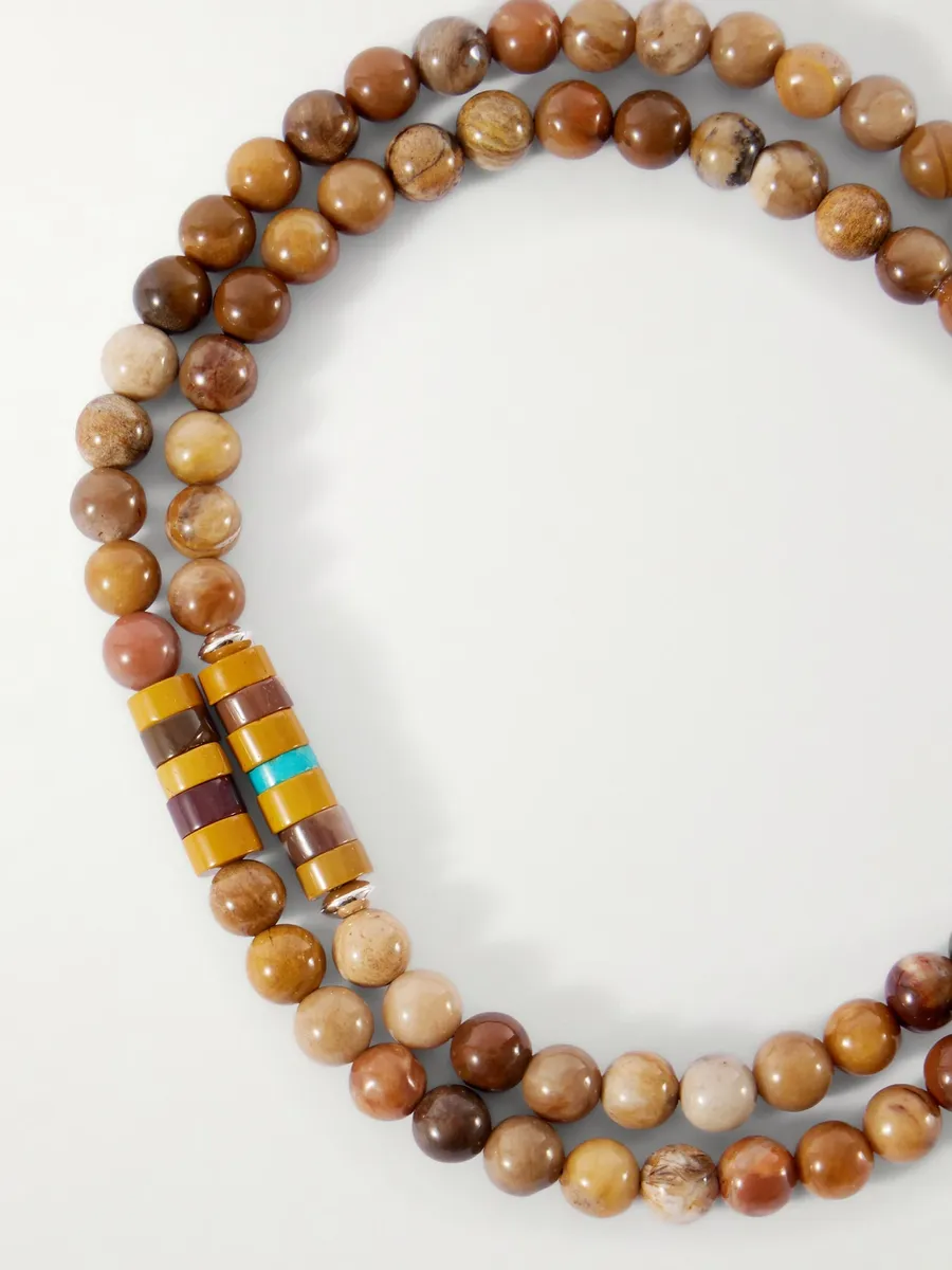 Mikia Sterling Silver Magnesite Bracelet - Men | Thumbnail 4 Mikia Sterling Silver Magnesite Bracelet - Men | Thumbnail 4