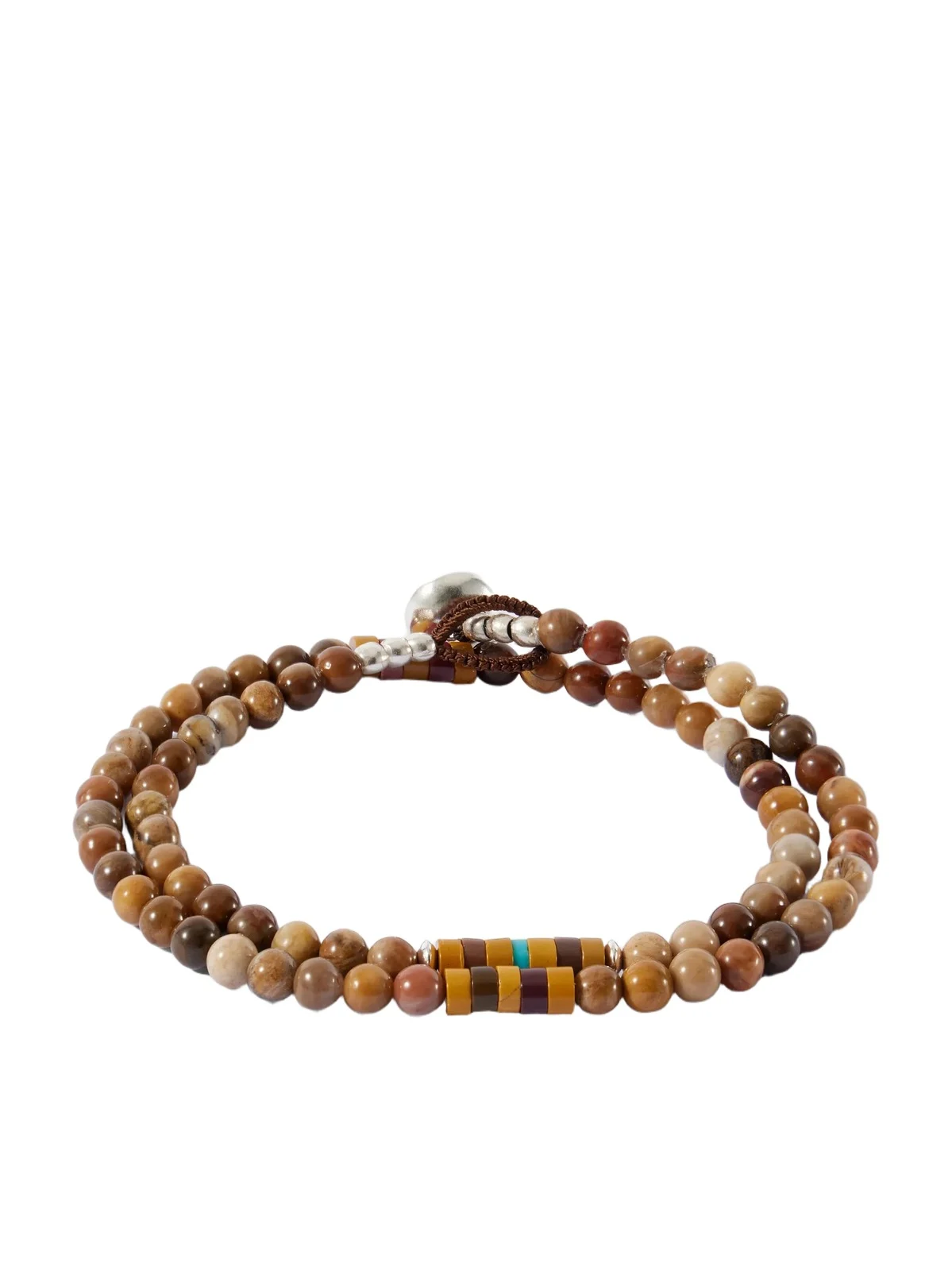 Mikia Sterling Silver Magnesite Bracelet - Men