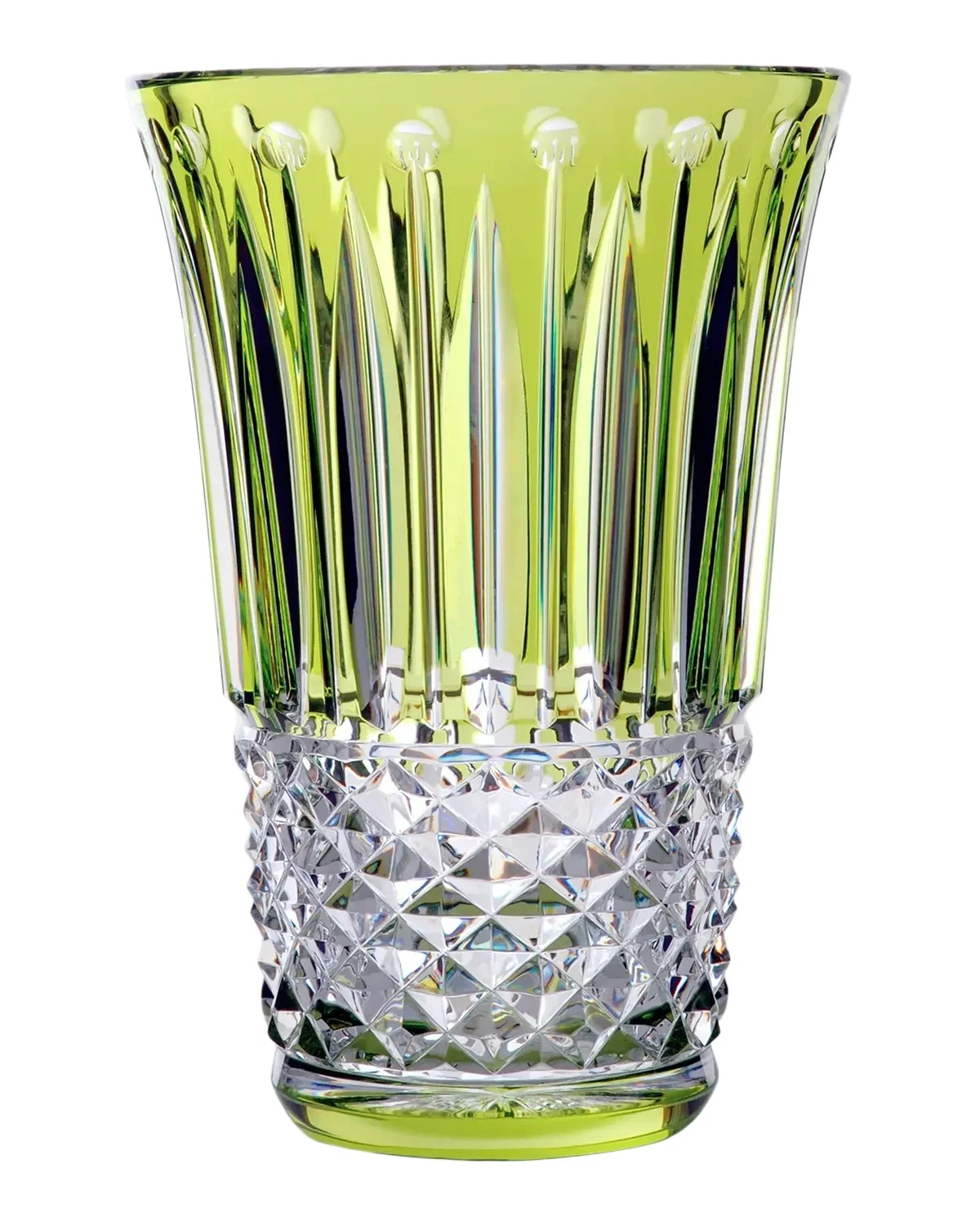 Saint Louis Crystal Tommyssimo Chartreuse Green Vase