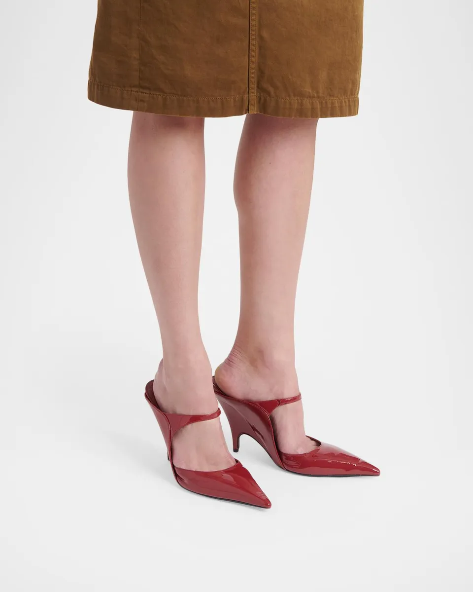 Ferragamo Jasir 95MM Patent Leather Stiletto Mules | Thumbnail 2 Ferragamo Jasir 95MM Patent Leather Stiletto Mules | Thumbnail 2