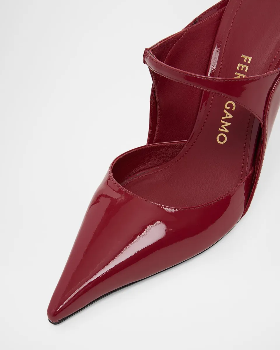 Ferragamo Jasir 95MM Patent Leather Stiletto Mules | Thumbnail 5 Ferragamo Jasir 95MM Patent Leather Stiletto Mules | Thumbnail 5