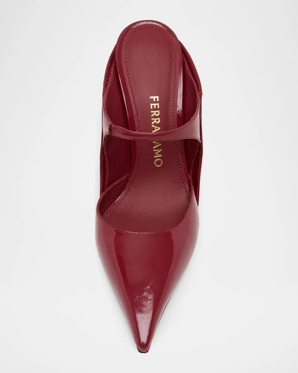 Ferragamo Jasir 95MM Patent Leather Stiletto Mules | Thumbnail 6 Ferragamo Jasir 95MM Patent Leather Stiletto Mules | Thumbnail 6