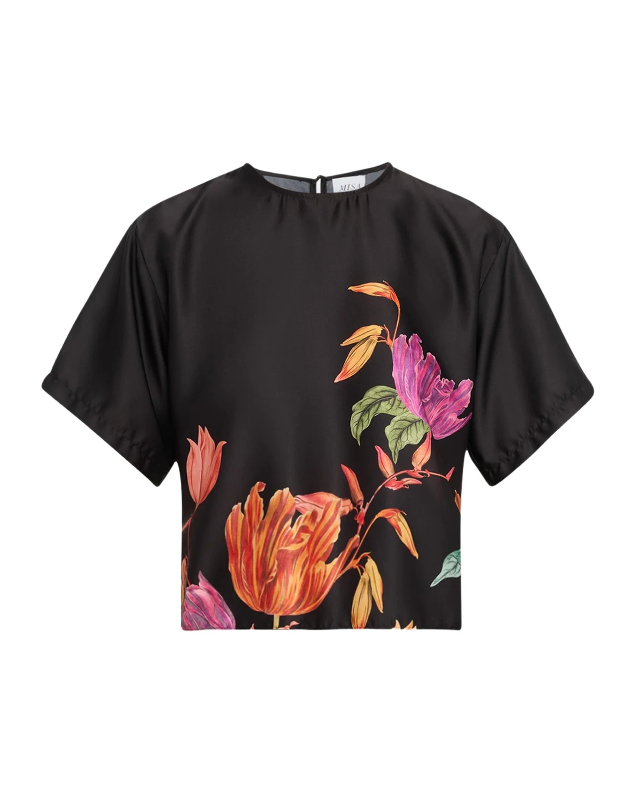 Misa Los Angeles Rain Floral Short-Sleeve Top