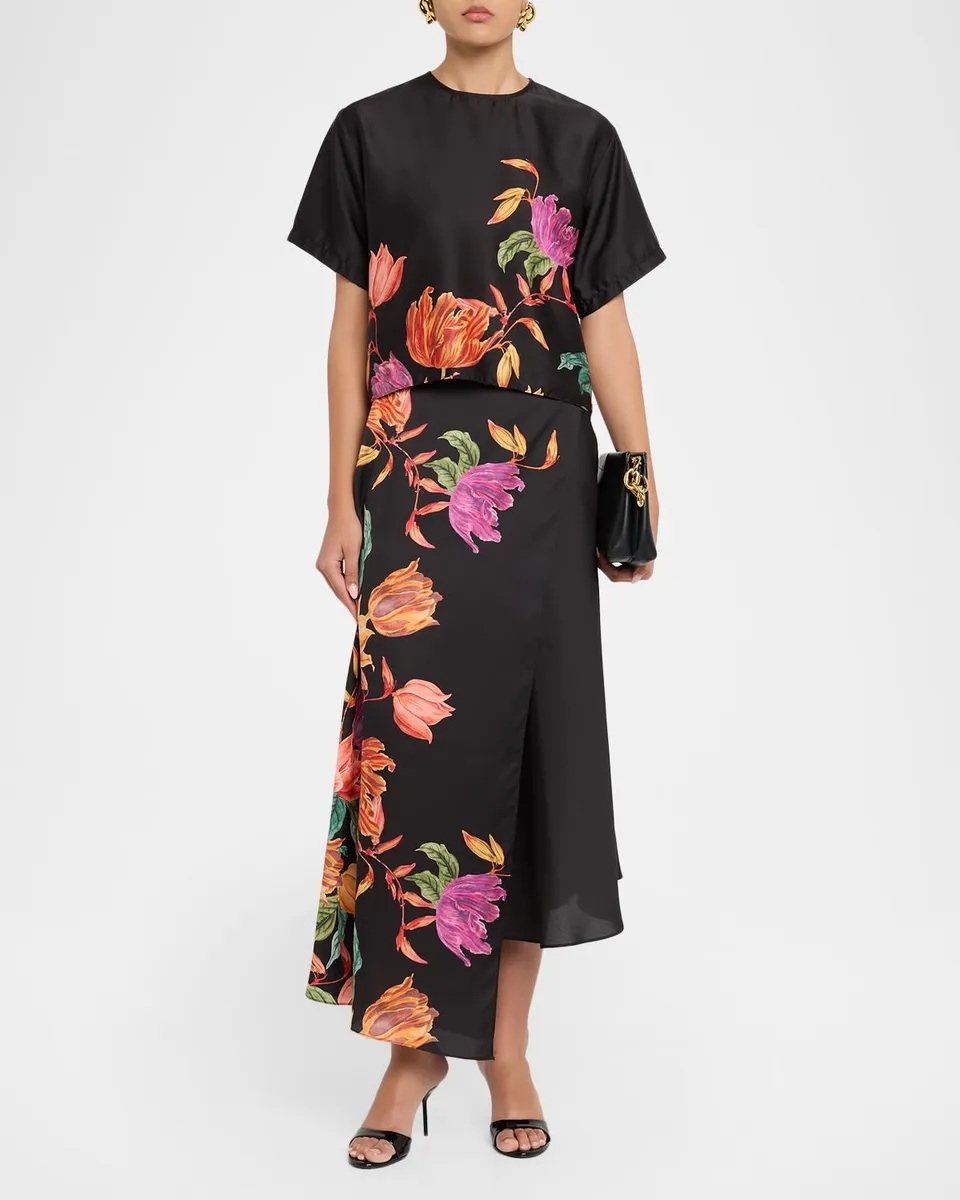 Misa Los Angeles Tierra Floral Asymmetric Midi Skirt | Thumbnail 2 Misa Los Angeles Tierra Floral Asymmetric Midi Skirt | Thumbnail 2