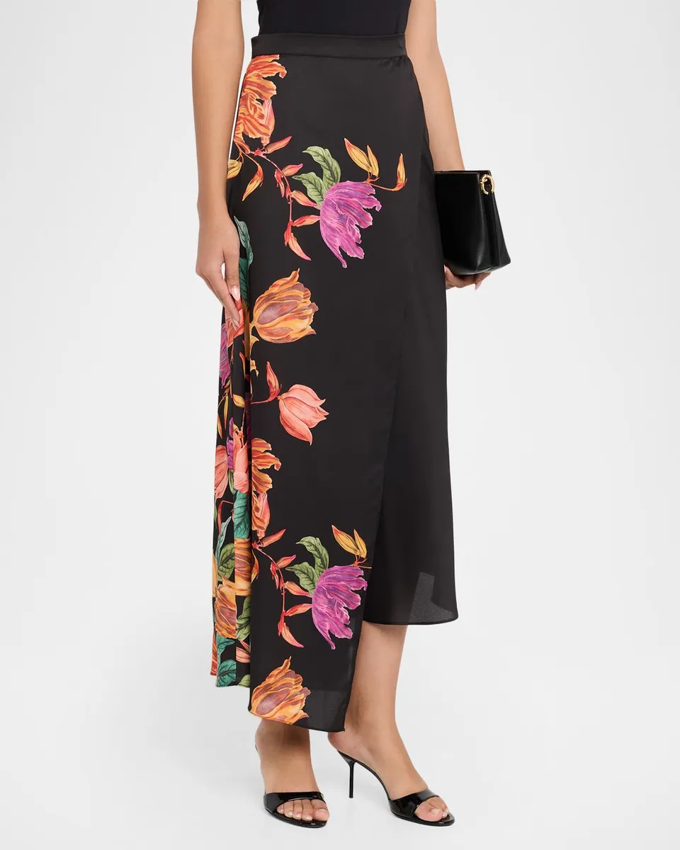 Misa Los Angeles Tierra Floral Asymmetric Midi Skirt | Thumbnail 4 Misa Los Angeles Tierra Floral Asymmetric Midi Skirt | Thumbnail 4