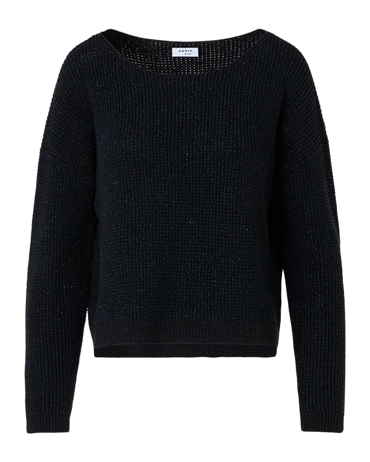 Akris punto Metallic Wool Rib Scoop-Neck Sweater