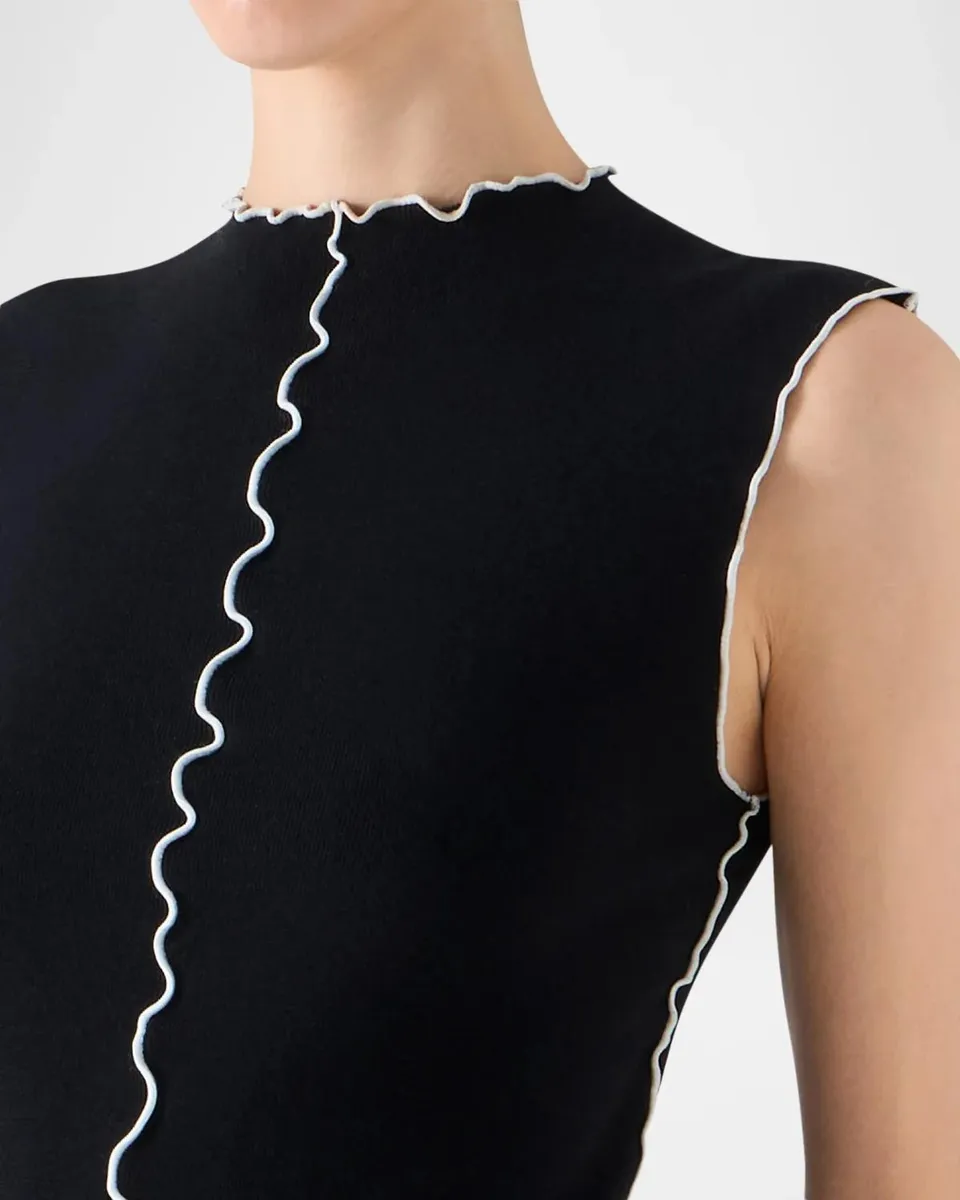 Akris punto Sleeveless Contrast-Trim Knit Top | Thumbnail 5 Akris punto Sleeveless Contrast-Trim Knit Top | Thumbnail 5