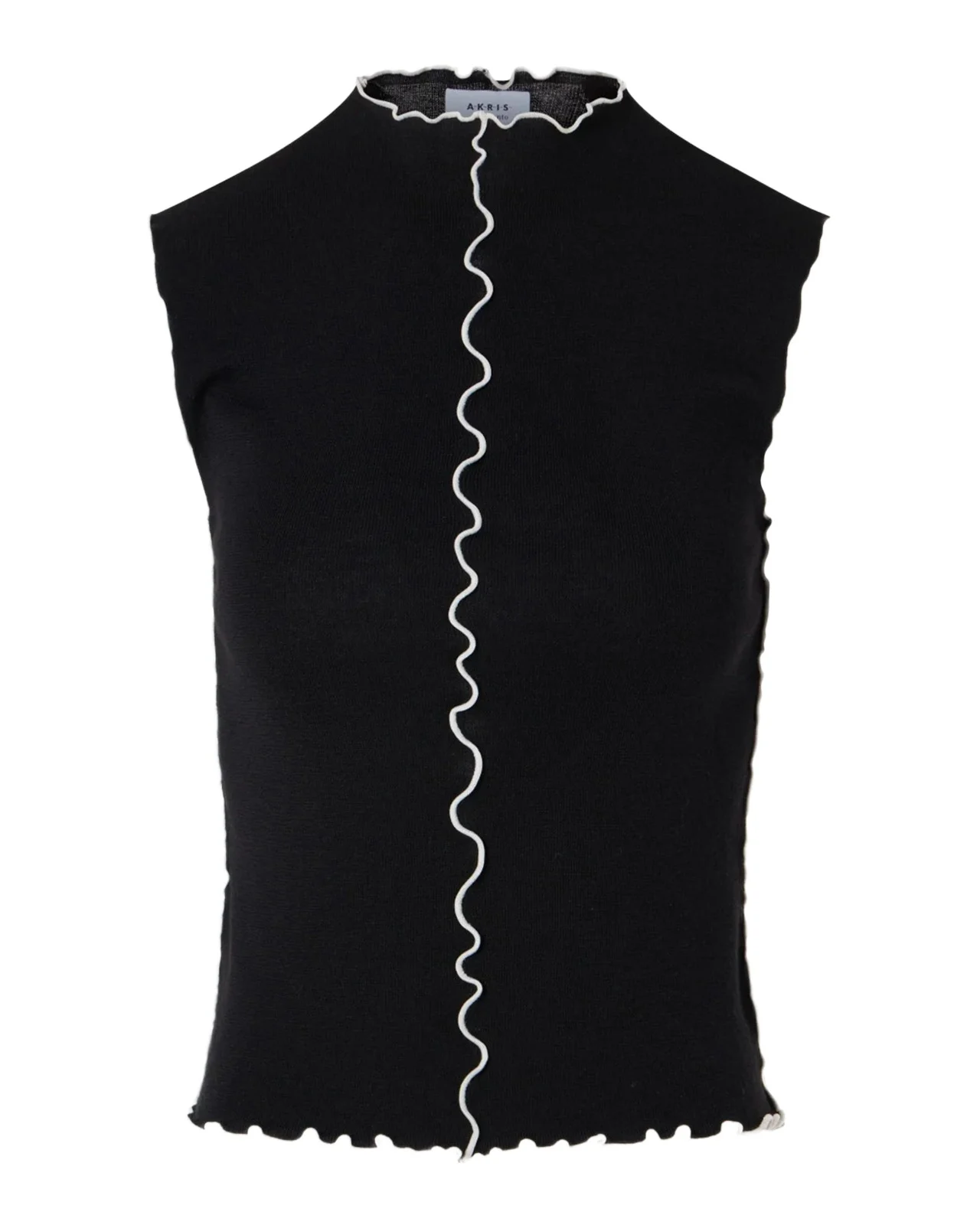 Akris punto Sleeveless Contrast-Trim Knit Top