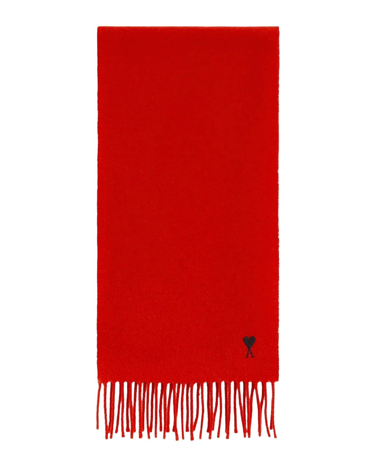 AMI PARIS Men's Ami De Coeur Embroidered Wool Scarf