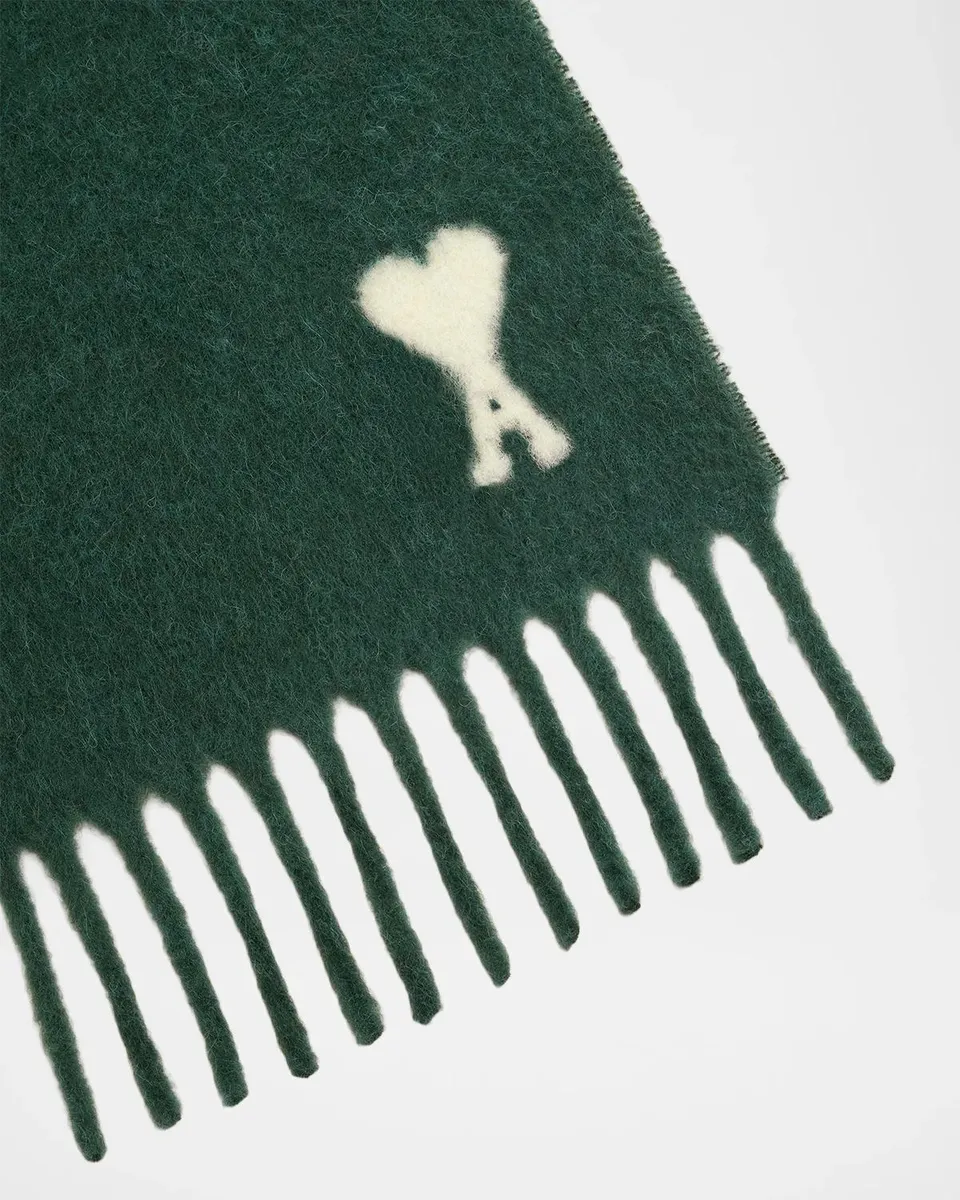 AMI PARIS Logo Alpaca-Blend Knit Scarf | Thumbnail 2 AMI PARIS Logo Alpaca-Blend Knit Scarf | Thumbnail 2