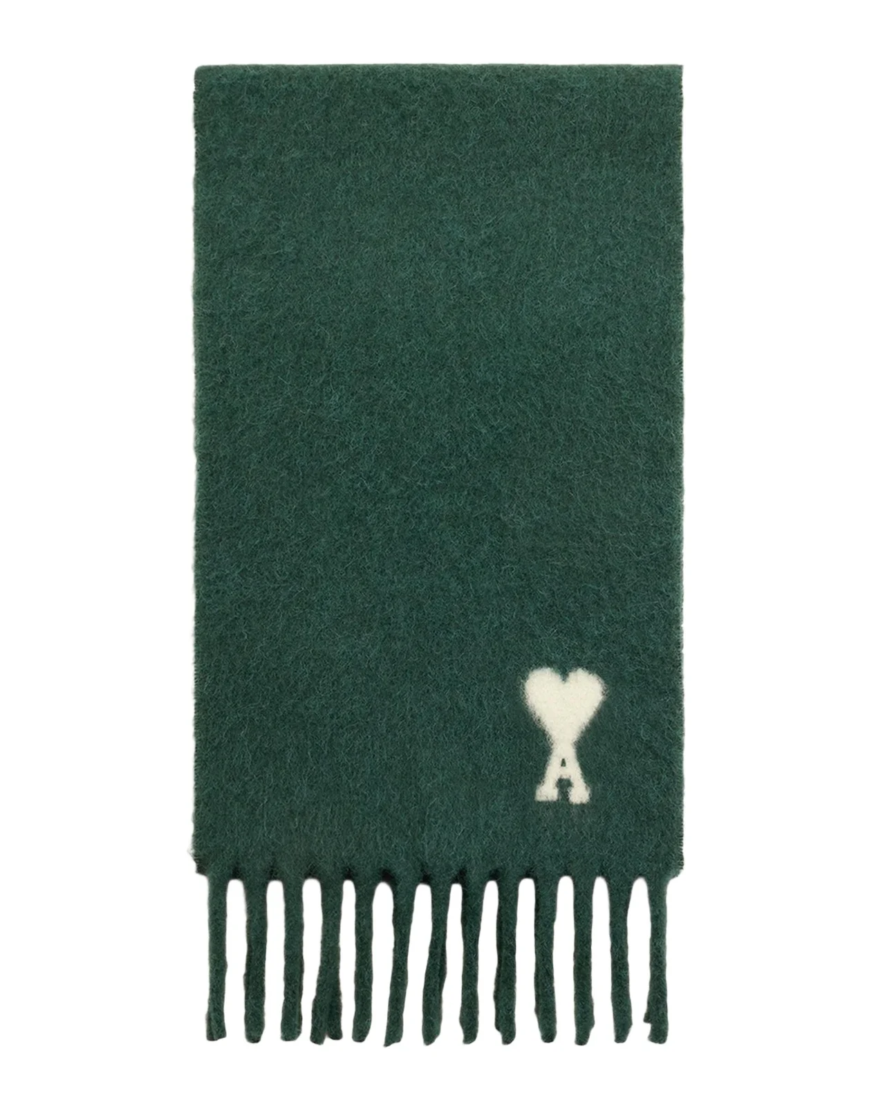AMI PARIS Logo Alpaca-Blend Knit Scarf