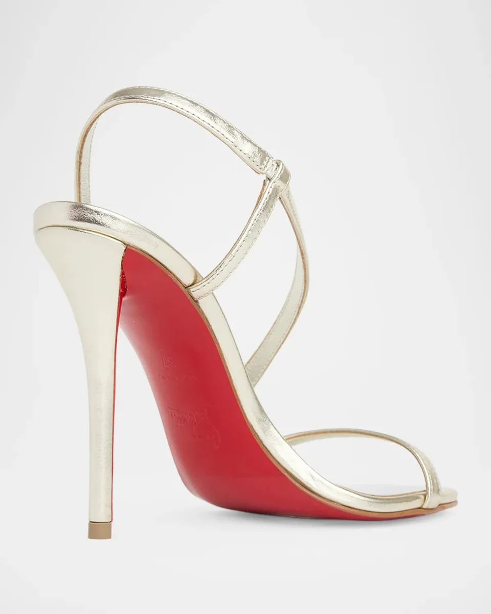 Christian Louboutin 100mm Rosa Z Metallic Leather Slingback Sandals | Thumbnail 2 Christian Louboutin 100mm Rosa Z Metallic Leather Slingback Sandals | Thumbnail 2