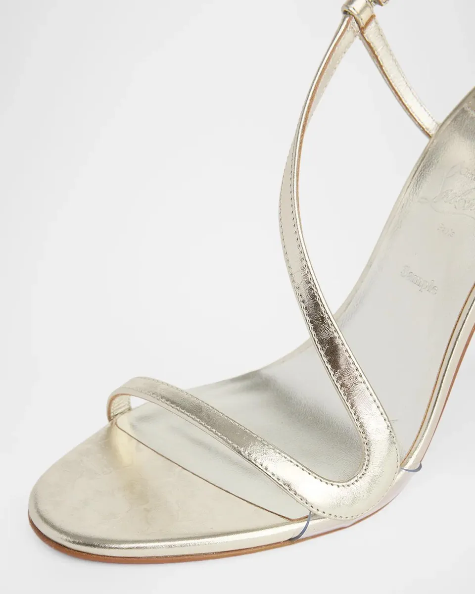 Christian Louboutin 100mm Rosa Z Metallic Leather Slingback Sandals | Thumbnail 3 Christian Louboutin 100mm Rosa Z Metallic Leather Slingback Sandals | Thumbnail 3