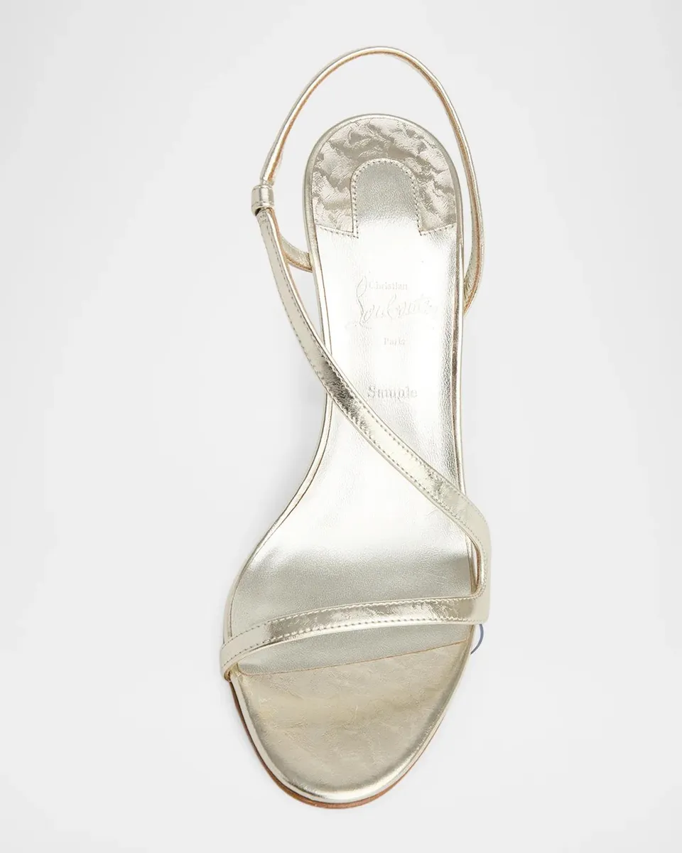 Christian Louboutin 100mm Rosa Z Metallic Leather Slingback Sandals | Thumbnail 4 Christian Louboutin 100mm Rosa Z Metallic Leather Slingback Sandals | Thumbnail 4