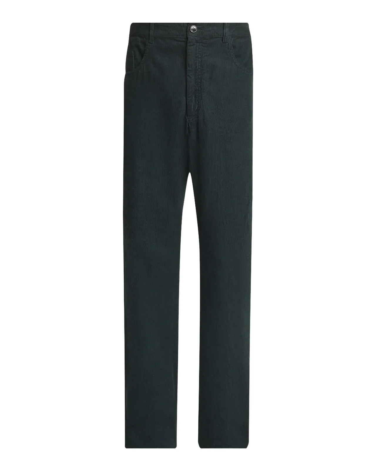 Dries Van Noten Men's Petrol Garment-Dyed Corduroy Five-Pocket Pants