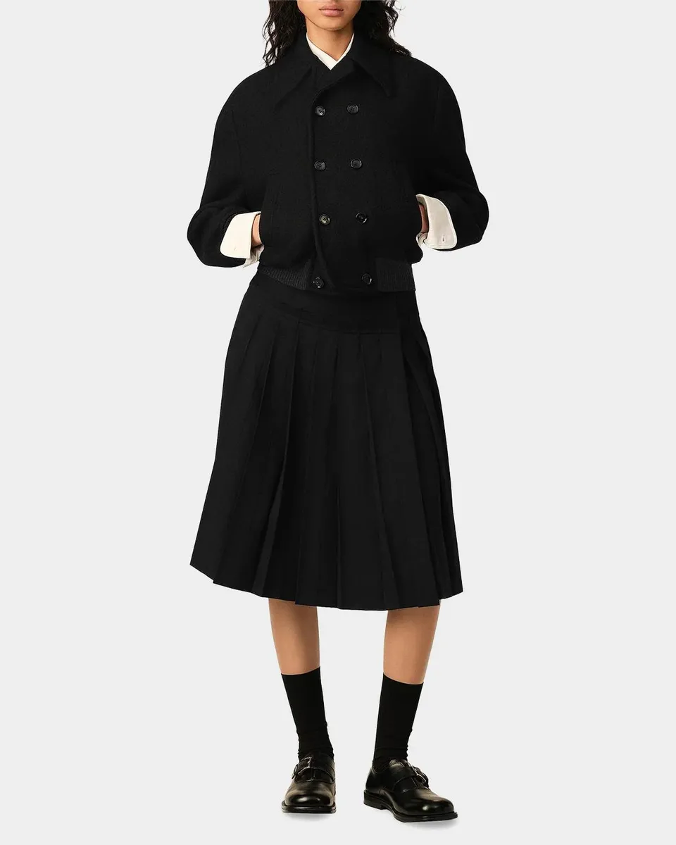 AMI PARIS Short Wool Double-Breasted Bomber | Thumbnail 2